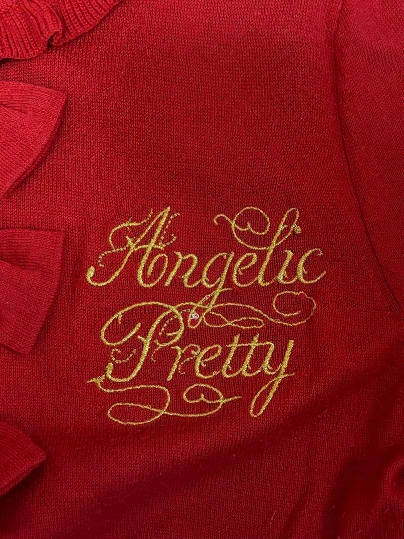 アンジェリックプリティ カーディガン リボン フリル 赤 未使用