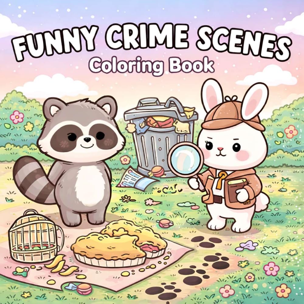 Funny Crime Scenes: Coloring Book for Kids and Teens