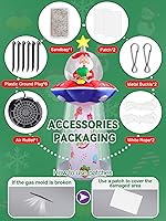 Vista 5 de Kalolary Inflables de Navidad de 8 pies para decoración al aire libre, OVNI inflable con Papá Noel, decoración de patio, luces LED integradas