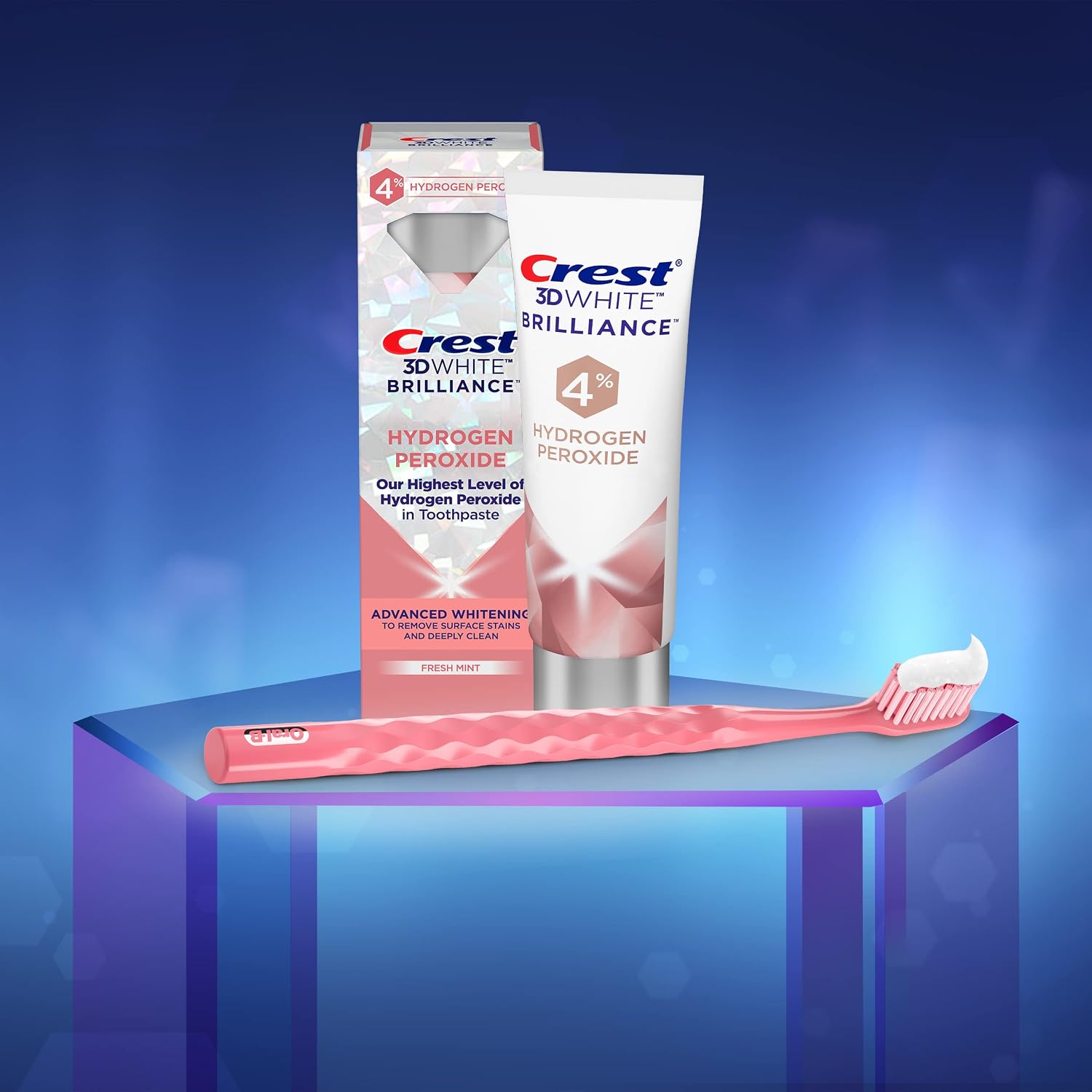 Crest 3D White Brilliance Hydrogen Peroxide Toothpaste with Fluoride,3 Ounce (Pack of 3)