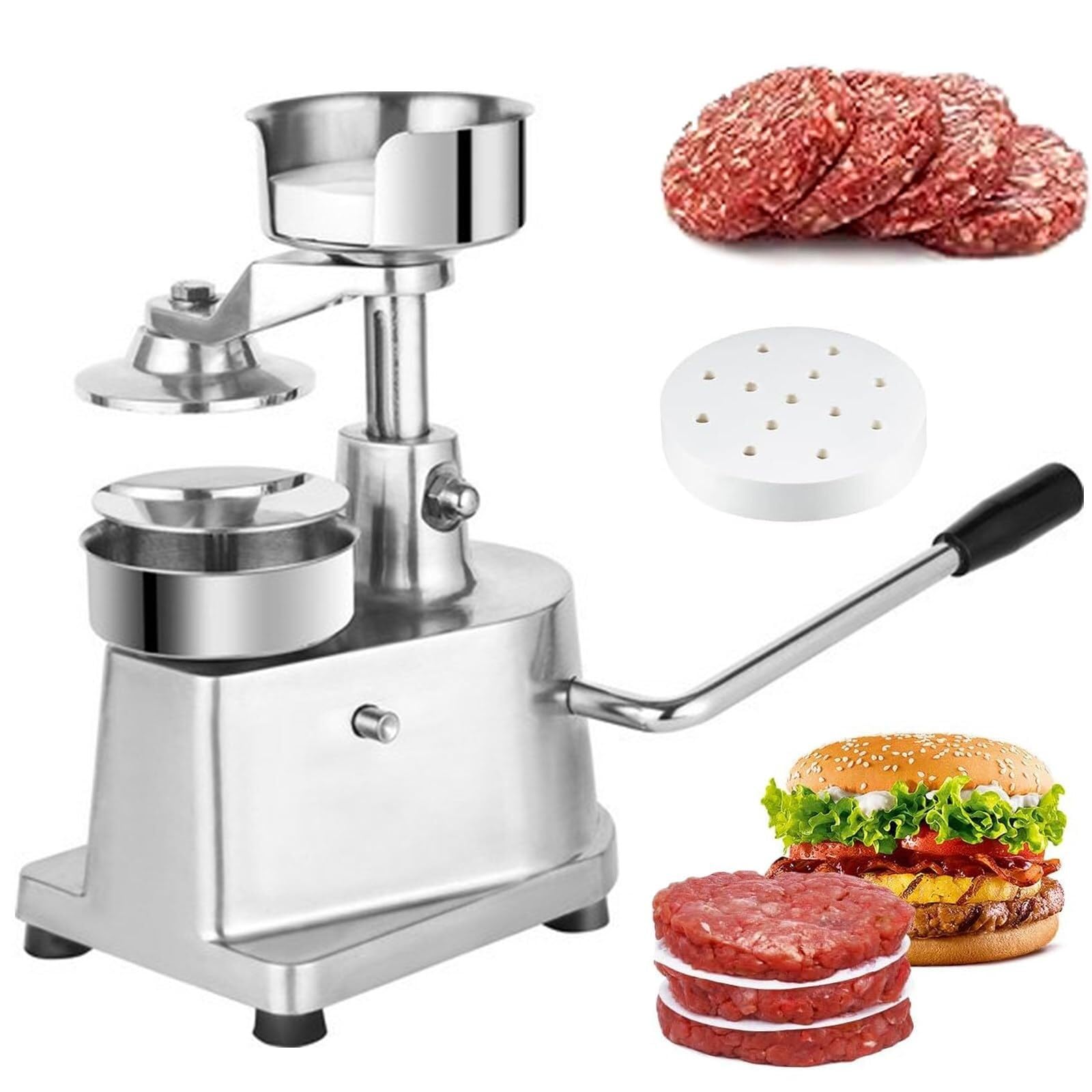 DFEDHF Hamburger Beef Patty Maker, Commercial Burger Patty Maker, Meat Beef Veggie Hamburger Patty Mold for Grill Griddle BBQ Barbecue, 6