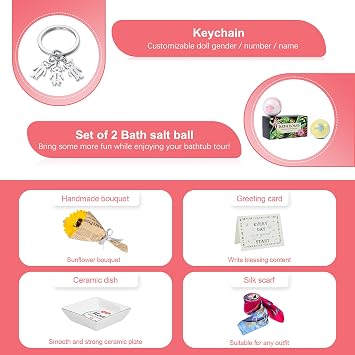 Best Mother's Day Gift for Mom Gift Basket for Mom Wife Women Relaxing Gift Set Great for Mom & Wife, Including: Bath Bomb,Key Chain,Ceramic Dish,Silk Scarf,Sunflower Soap Flower Etc.