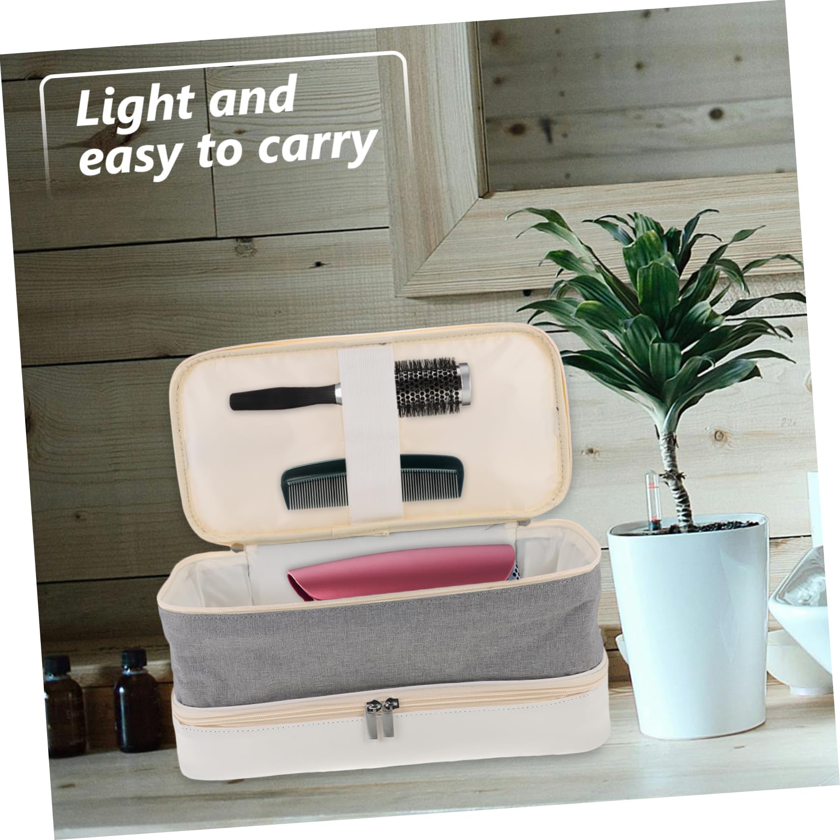 Bolsa De Almacenamiento De De Pelo Organizador De Doble para Secador y Rizador Estuche Portátil De Accesorios De