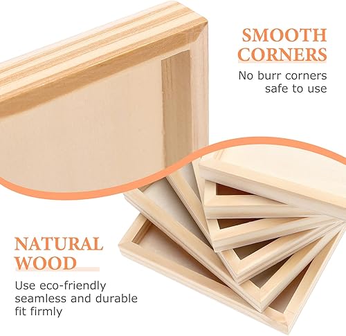 Miniatura 4 de 6-Pack Unfinished Wooden Trays - 4.7 x 4.7 in Small Square Serving Trays for Montessori, Crafts, Home Décor, and DIY Projects