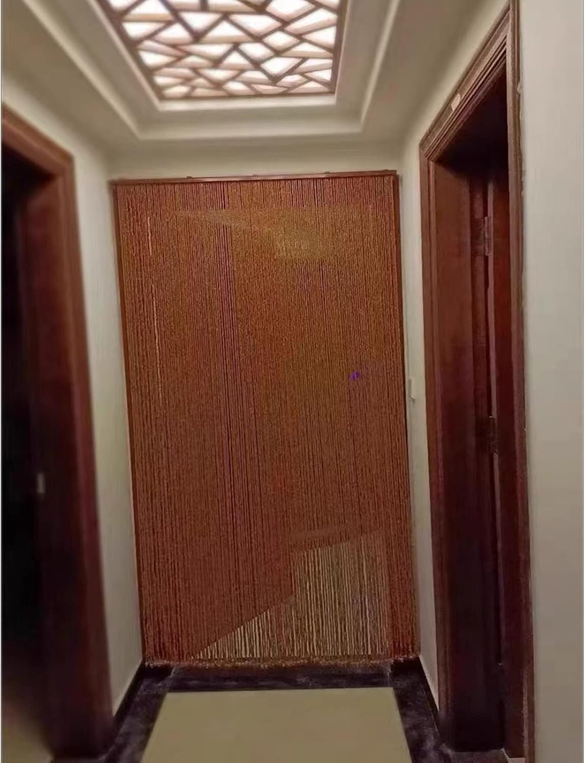 Wisząca drewniana zasłona na drzwi z koralikami, bambusowe koraliki do drzwi, ręcznie wykonane, do pokoju, działu, okna, korytarza, wejścia, szafy, sypialni, dekoracja, 80 pasemek, 80 x 220 cm