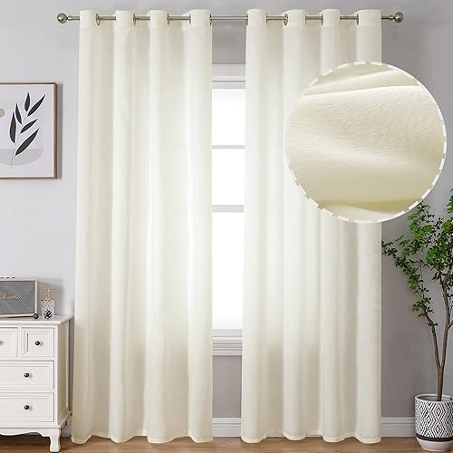 BGment Silk Sheen Cortinas semitransparentes de 84 pulgadas de largo para sala de estar elegante cortina transparente de privacidad para dormitorio