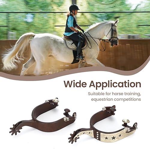 Miniatura 6 de Jeanoko Espuelas de vaquero para hombres/mujeres, equitación a caballo, botas de espuelas de acero de bajo carbono, escultura de mano, elegante,