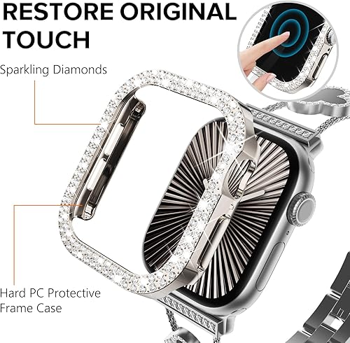 Miniatura 31 de KADES - Funda protectora brillante compatible con Apple Watch Series SE, SE 2022, 6, 5 y 4 de 44 mm, con protector de pantalla incorporado