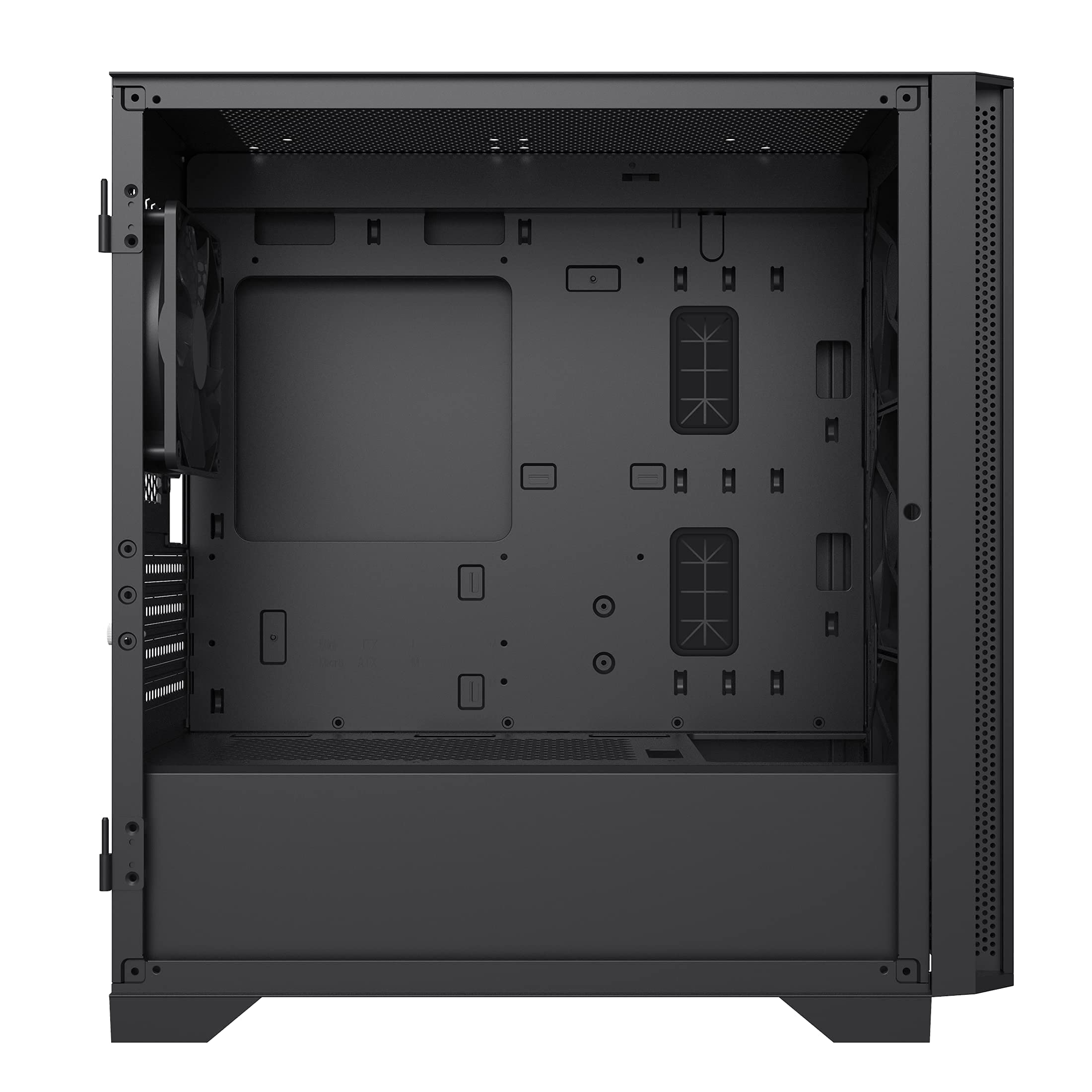 Montech AIR 100 Lite Micro ATX-2xventilatori Silenziatori Preinstallati-Design Ultra Minimal-Pannello Anteriore in Maglia Fine-Flusso d'aria elevato-Pannello laterale Aperto Portabacco, Nero