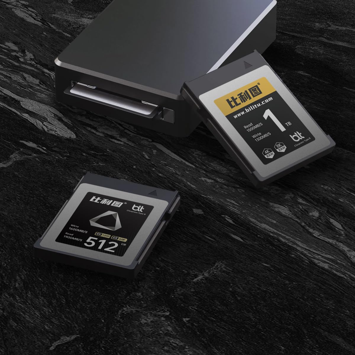 Bilitu - Scheda di memoria professionale CFexpress tipo B, 128 GB, adatta per fotografi, fotografi, fino a 1500/1200 MB/s, video 4K 6K