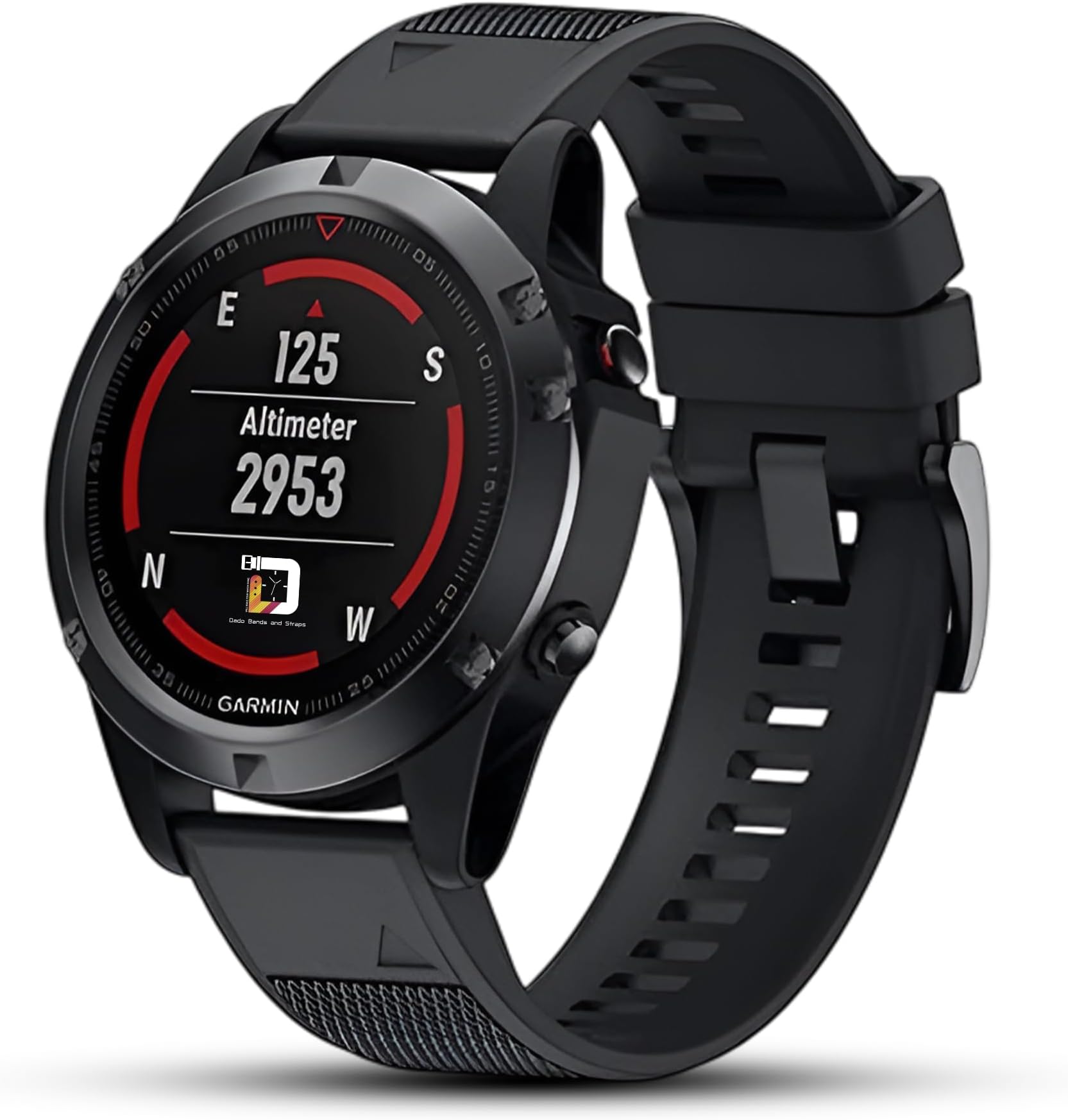 Silicone Replacement band 22 mm Compatible with Garmin watch Fenix 7 | Fenix 6 | Fenix 5 | 6 Pro | 5 Plus | Approach S60 | Forerunner 945 Smartwatch strap (Black)
