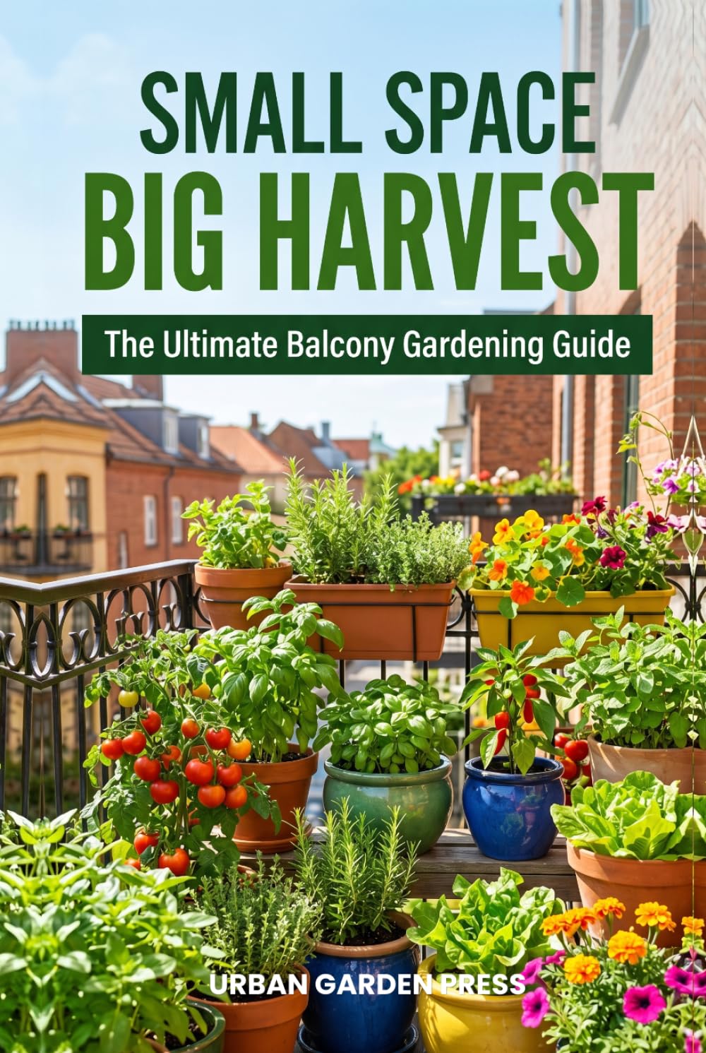 Small Space, Big Harvest: The Ultimate Balcony Gardening Guide for Apartment Gardeners — Grow Vegetables, Herbs, Fruits & Flowers in Any Container, Any Season (Urban Garden Living Series)