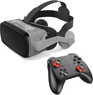 VR Headset, Azonee 3D VR Headset with Remote Controller,Virtual Reality VR 3D Glasses VR Set 3D Virtual Reality Goggles, Controller, Adjustable VR Glasses Support 4.7-6.0 Inches Smartphones