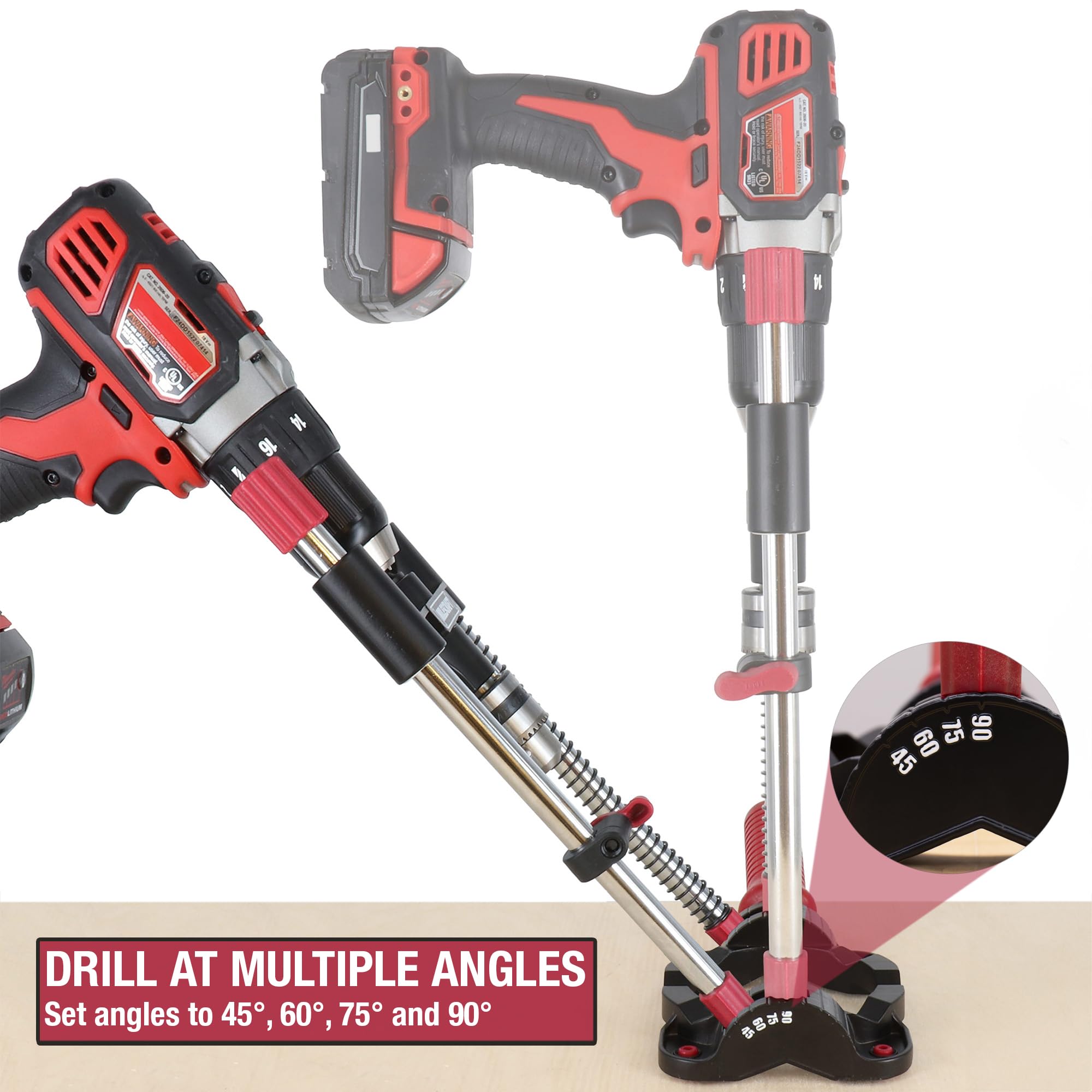 Milescraft DrillMate Portable Drill Guide Adjustable Precision Drilling Jig — Amazon image 3
