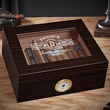 Engraved Cigar Humidor Box by HomeWetBar - Custom Humidor for Cigar Lovers