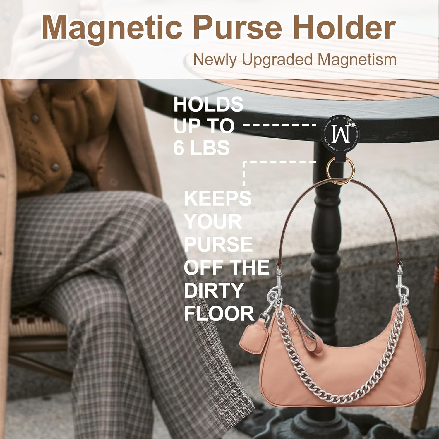 Magnetic Purse Holder - Handbag Hanger with Strong Magnetism, Beautiful Lily Hook for Women, Valentine's Day Gift, Suitable for Table, Locker Room, Restroom - Image 2