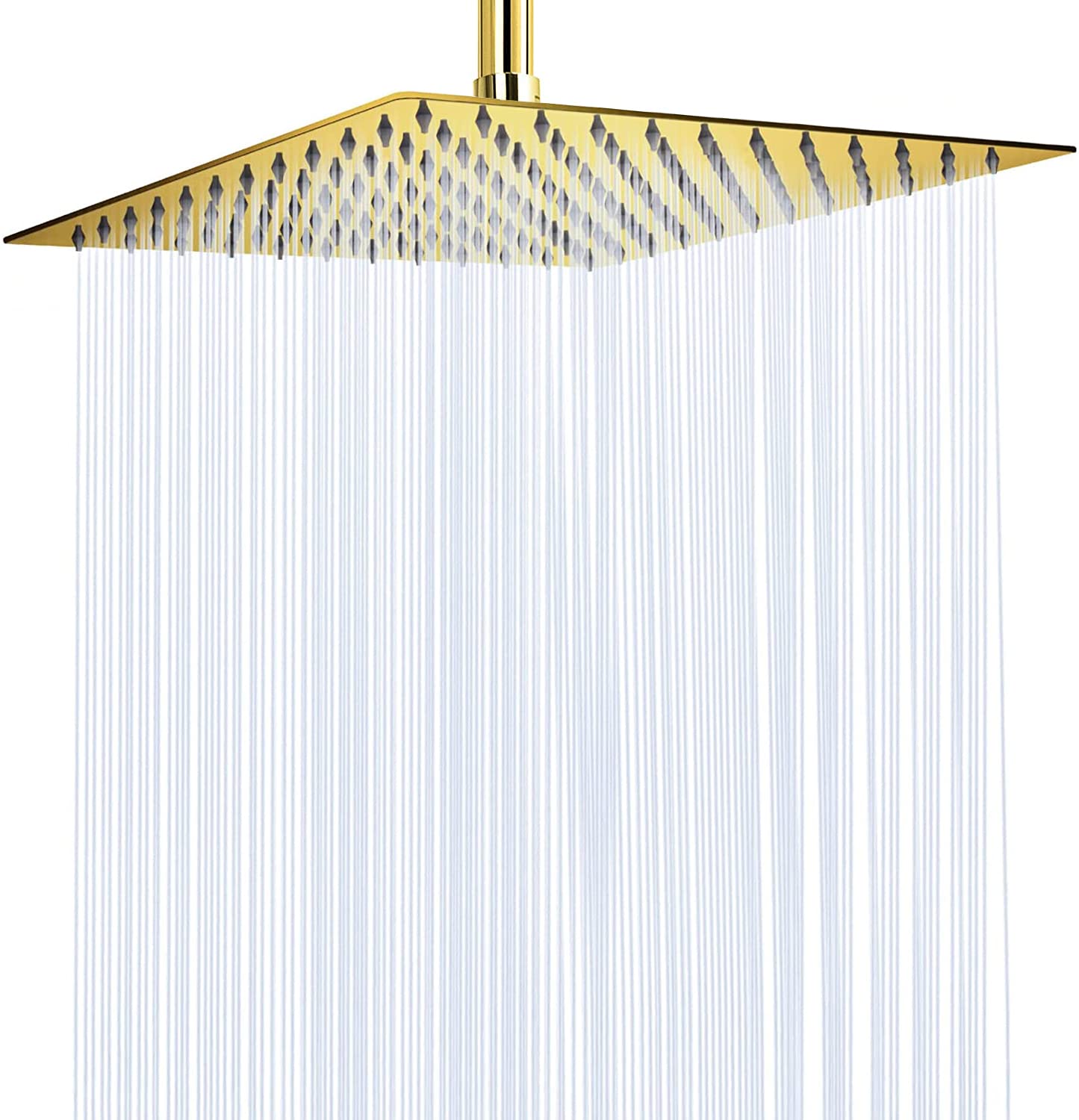 Soffione Doccia A Pioggia Quadrato In Acciaio Inox Placcato Oro 30x20cm Comfortxl 94908616