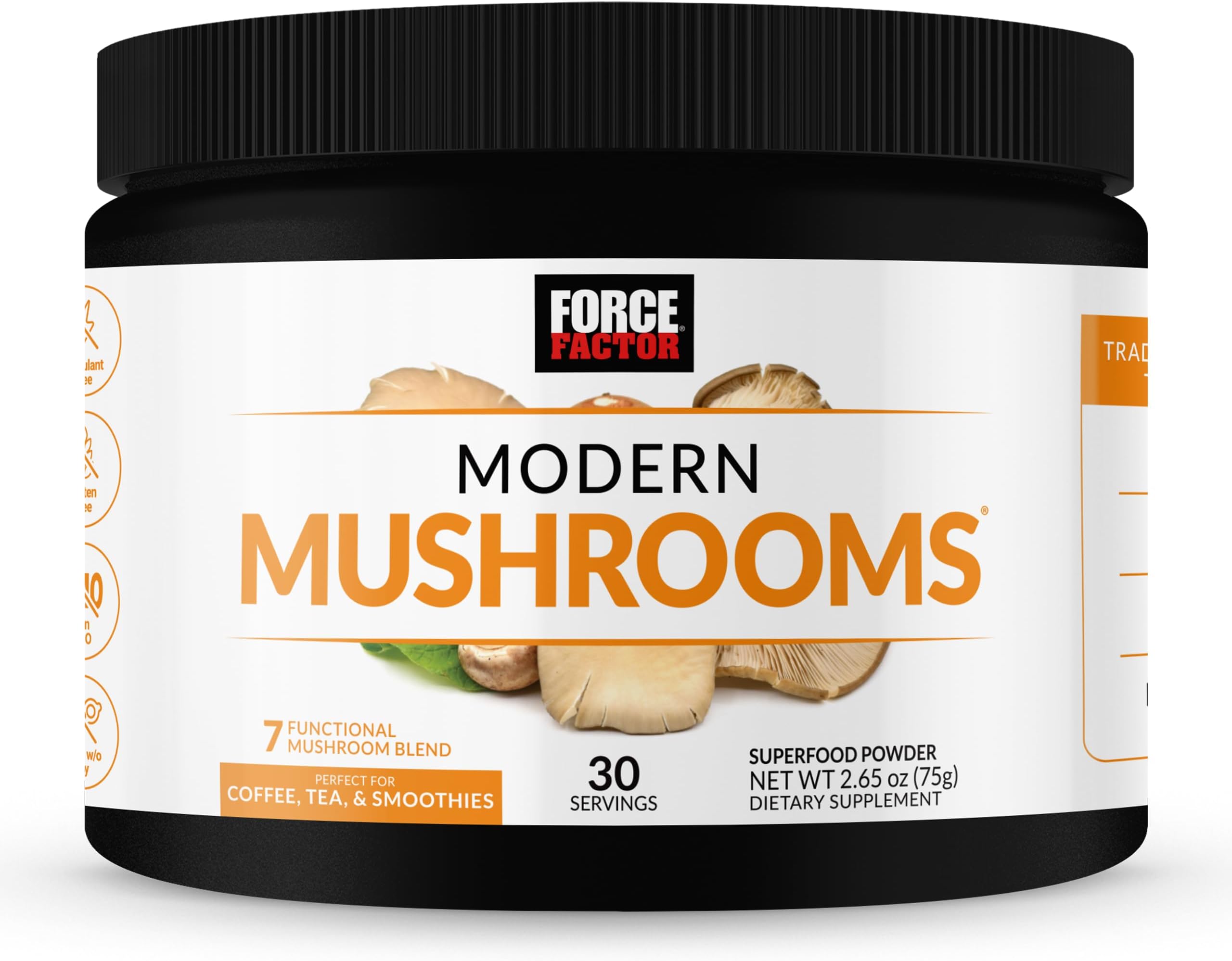 Modern Mushrooms Powder, Mushroom Supplement to Support Energy, Focus, Immunity, & Digestion with Cordyceps, Turkey Tail, Chaga, Reishi, Lion’s Mane, Shiitake, Unflavored, 30 Servings