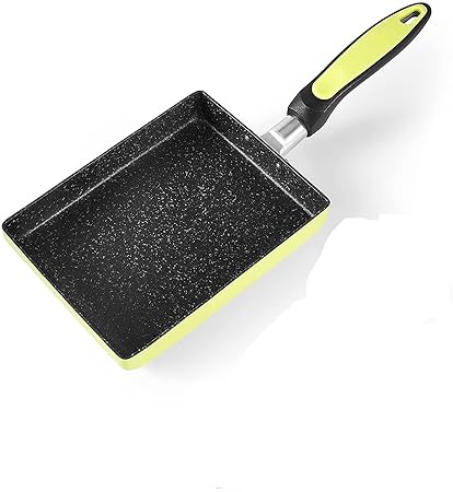BEING CART Omelet Pan,5 inches7 inches Nonstick Egg Pan,Rectangle Small Frying Pan (Yellow)