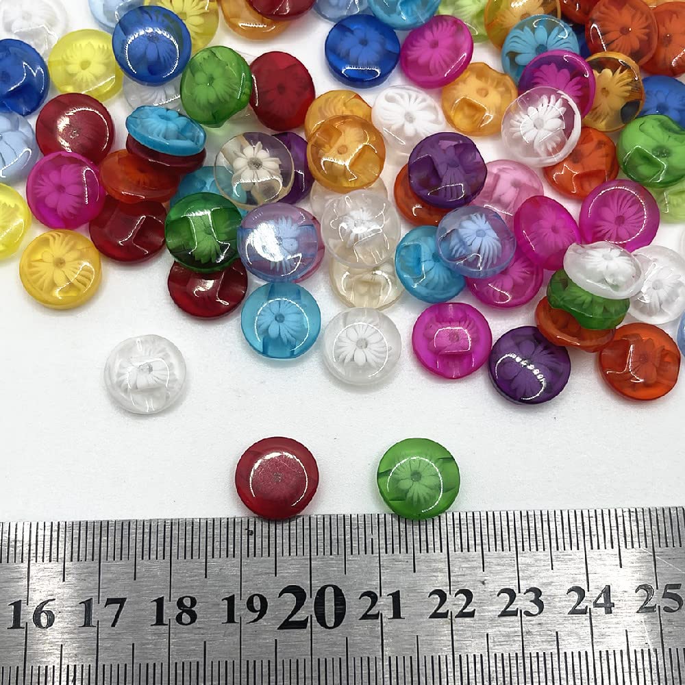 手芸用ボタン Amazon | zx 衣料品のための透明なカラフルな子樹脂のボタンを50個 DIY