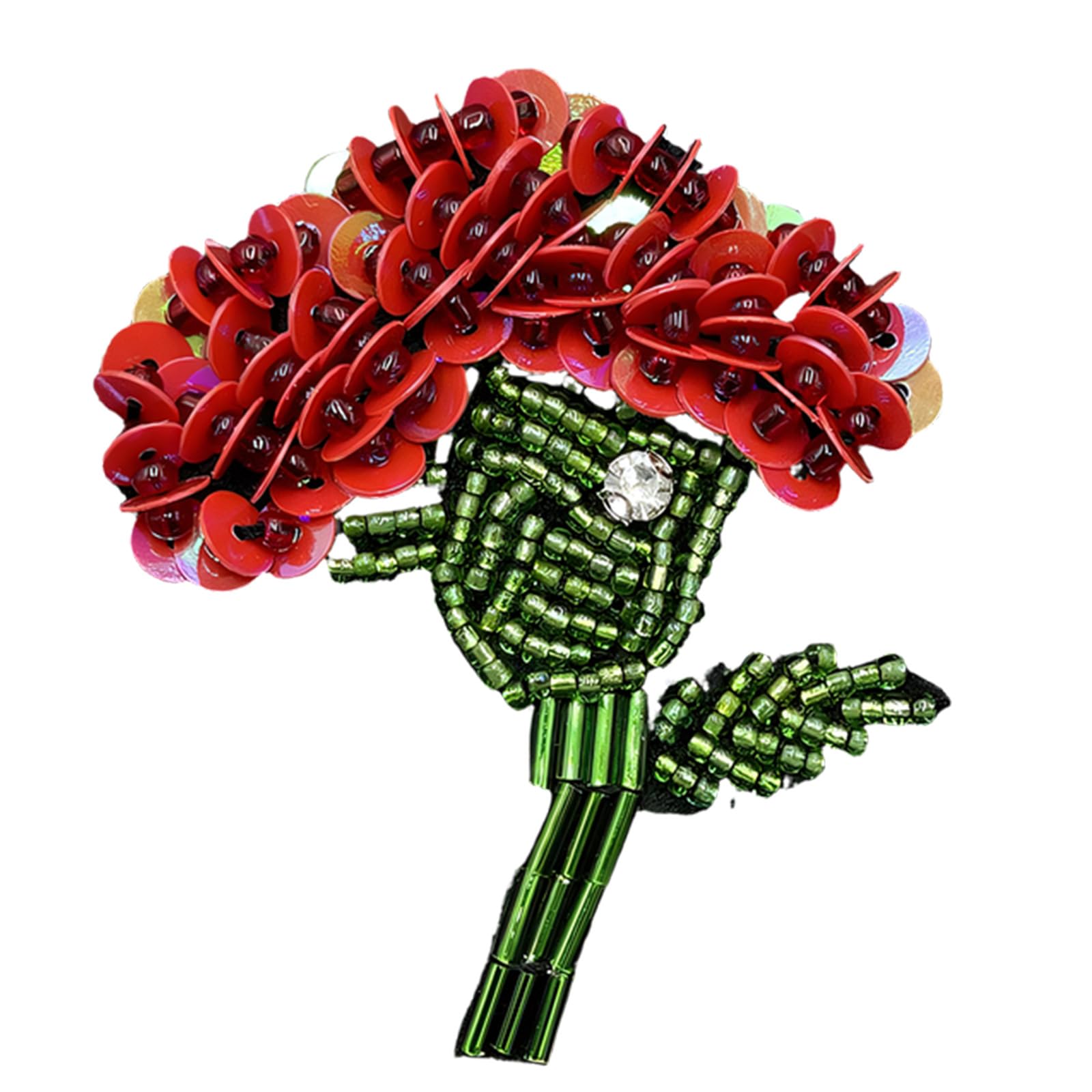 Embroidery Embellishment for Jackets Shirts Bags, Hand Sew Beaded Applique for Sewing Craft Costume Decor Beaded Flower Applique Floral Embroidery Accent Clothes Bags Hats Costume Trim Sewing Craft