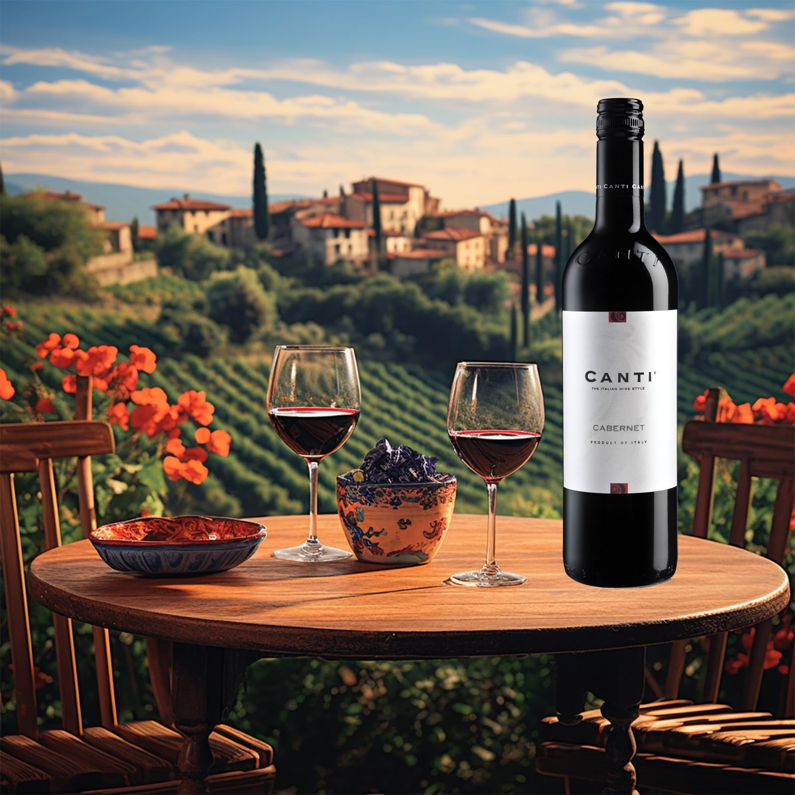 Canti - Cabernet Vin Rouge Italien Sec, Saveur Équilibrée et Tannique, Goût Robuste et Minéral, 6x750 ml