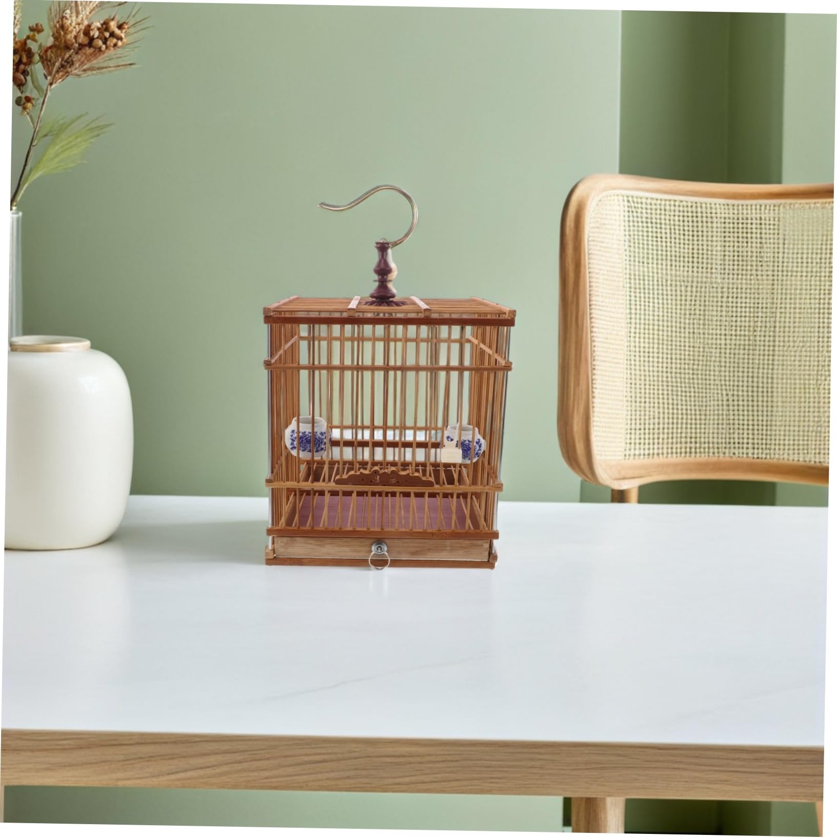 BESPORTBLE Cage à Oiseaux Bambou Habitat Rectangulaire pour Perruches Et Inséparables Support Décoratif pour Jardin Et Balcon