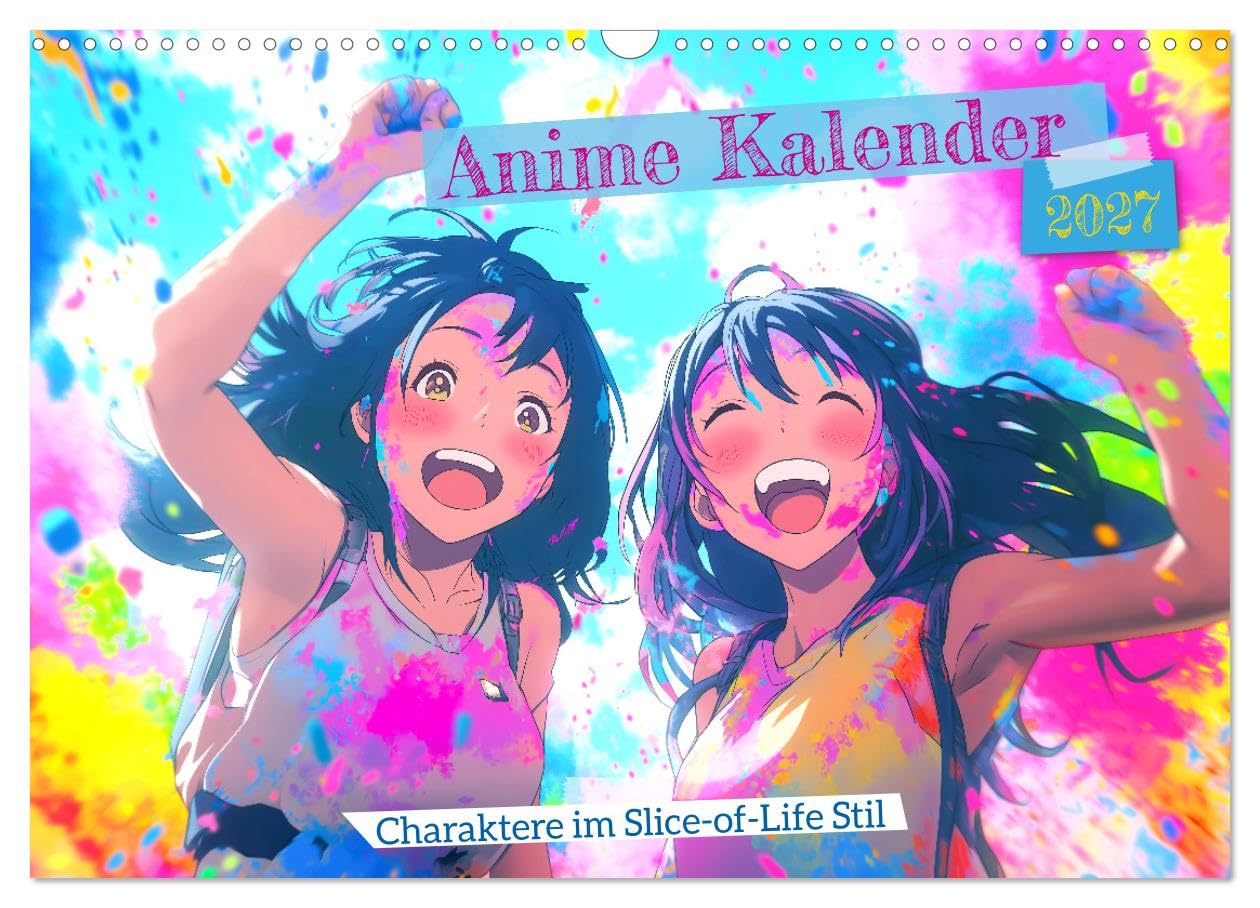 Calendar 2027 · US Version · Anime Calendar - Characters in slice-of-life