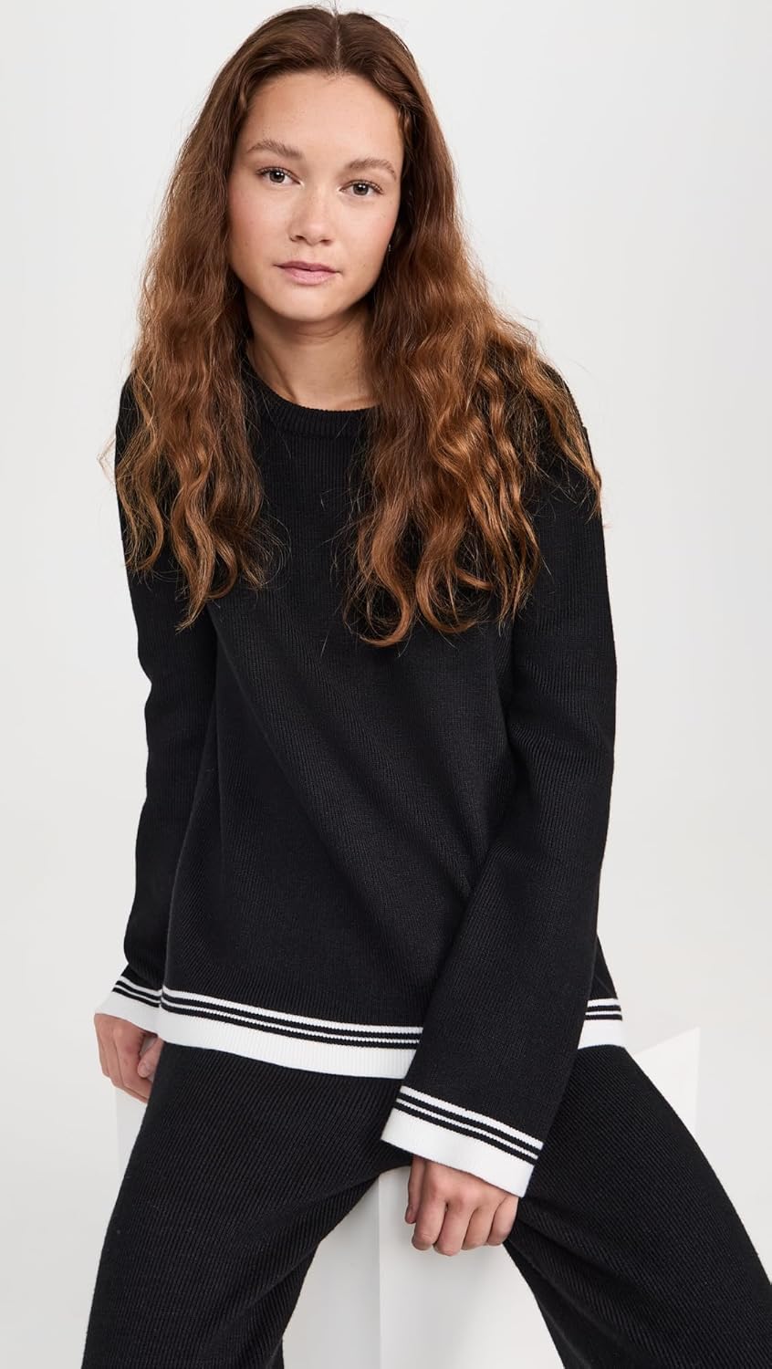 English Factory Women's Contrast Stripe Detail Knit Top - Image 2