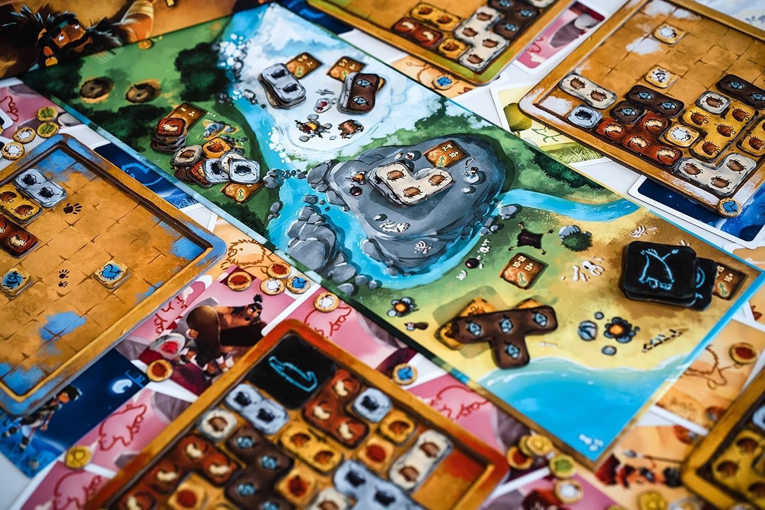 Prehistories Jeu de société - Jeu de Placement - Tuiles - Version française