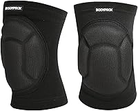 BODYPROX Protective Knee Pads - Thick ⅞" EVA Foam, Anti-Slip Silicone Grip, Shock-Absorbing Sleeves for Sports