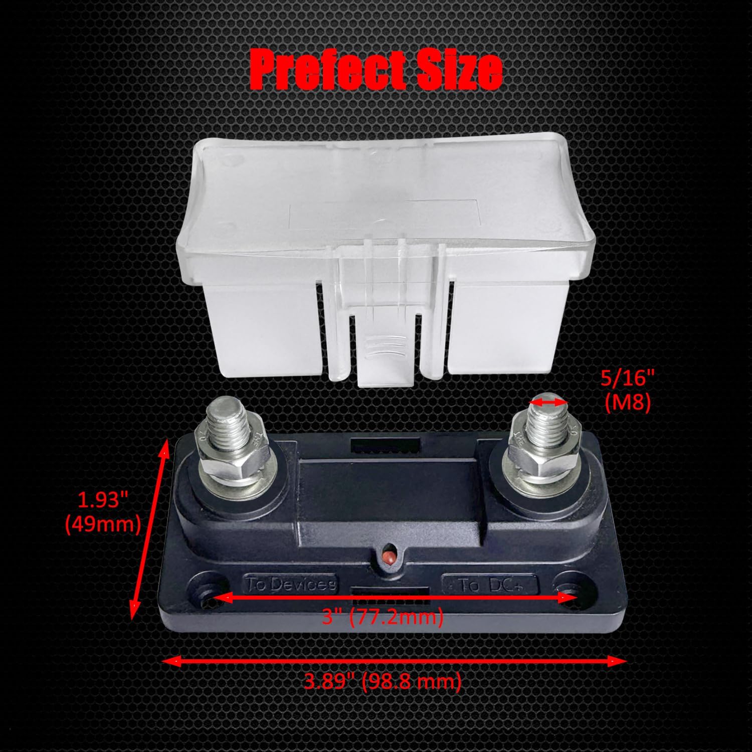 DC 12-24 V Mini ANL Fuses Holder, Ampper 2 Way in-Line MANL Fuse Box for Car Audio Amplifier Inverter and More (Without Fuse, Pack of 1)