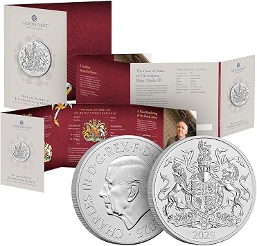 Royal Mint The Coat of Arms of His Majesty King Charles III UK 2025 BU  5 Coin