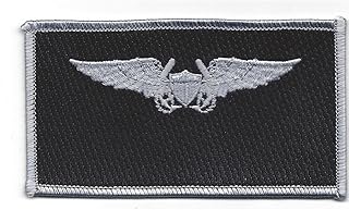Naval Flight Officer Name Tag Patch- Silver and Black