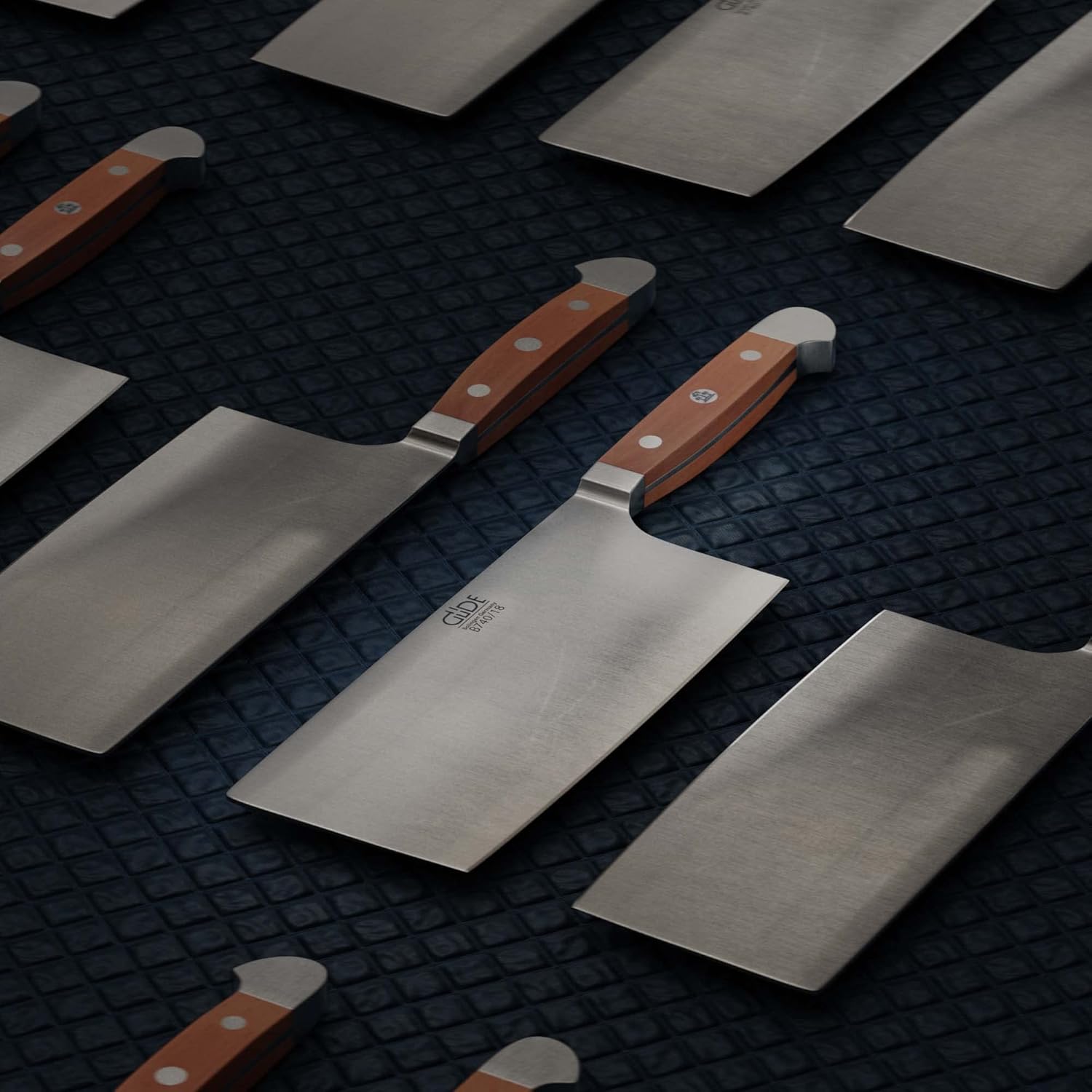 Gude Alpha Pear Series Forged Double Bolster Cleaver With Luxury Pear Wood Handle 7-in, Made in Solingen, Germany Since 1910