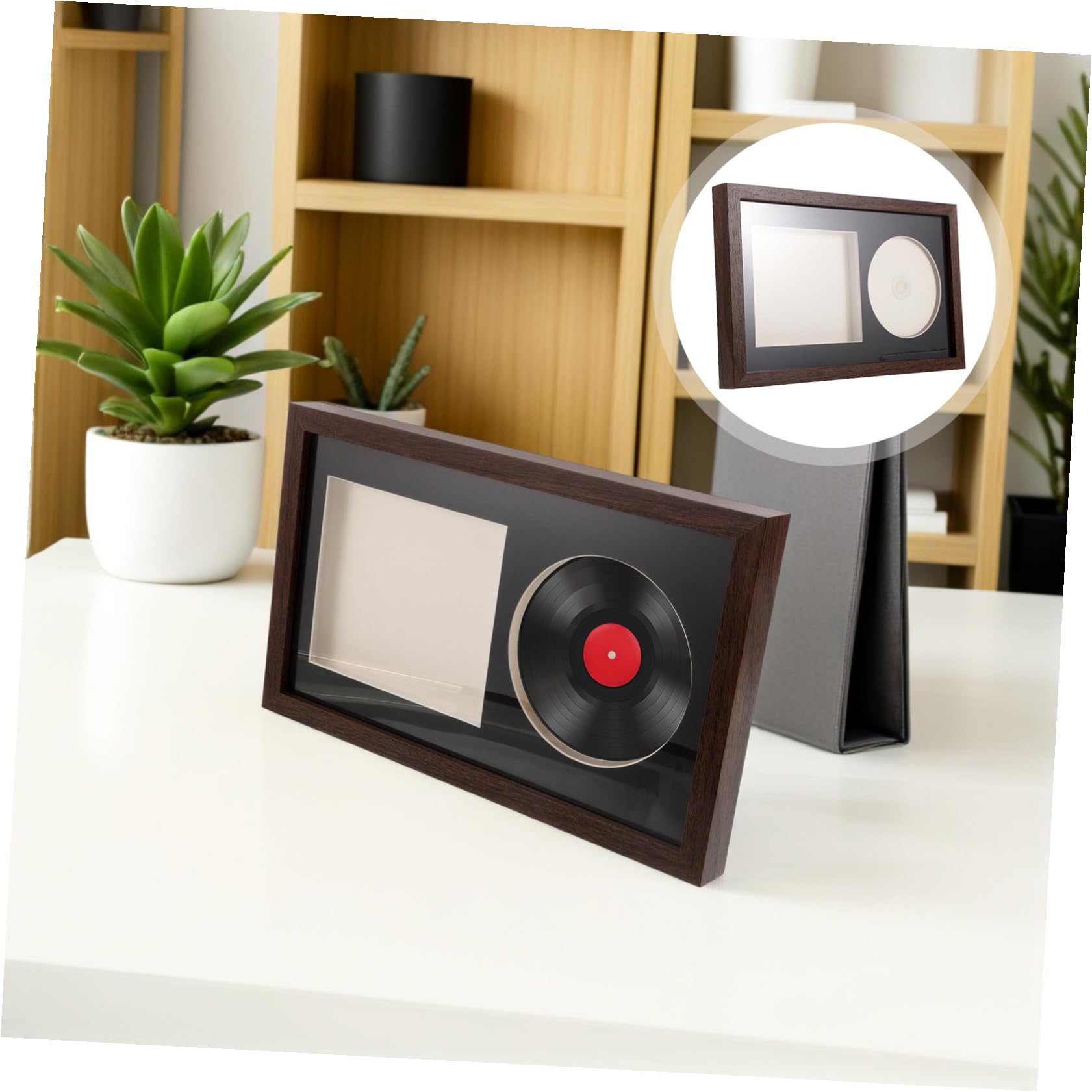 Drewniany stojak 3D z winylu i płyt CD, uchwyt ścienny i stołowy, 14,2 x 12,4 cm, kolekcjoner muzyki Sto, Ele Showcase na albumy i płyty
