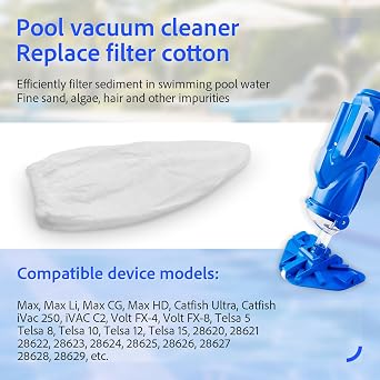Replacement Vacuum Filter Cotton for Pool Blaster (6 Pack)