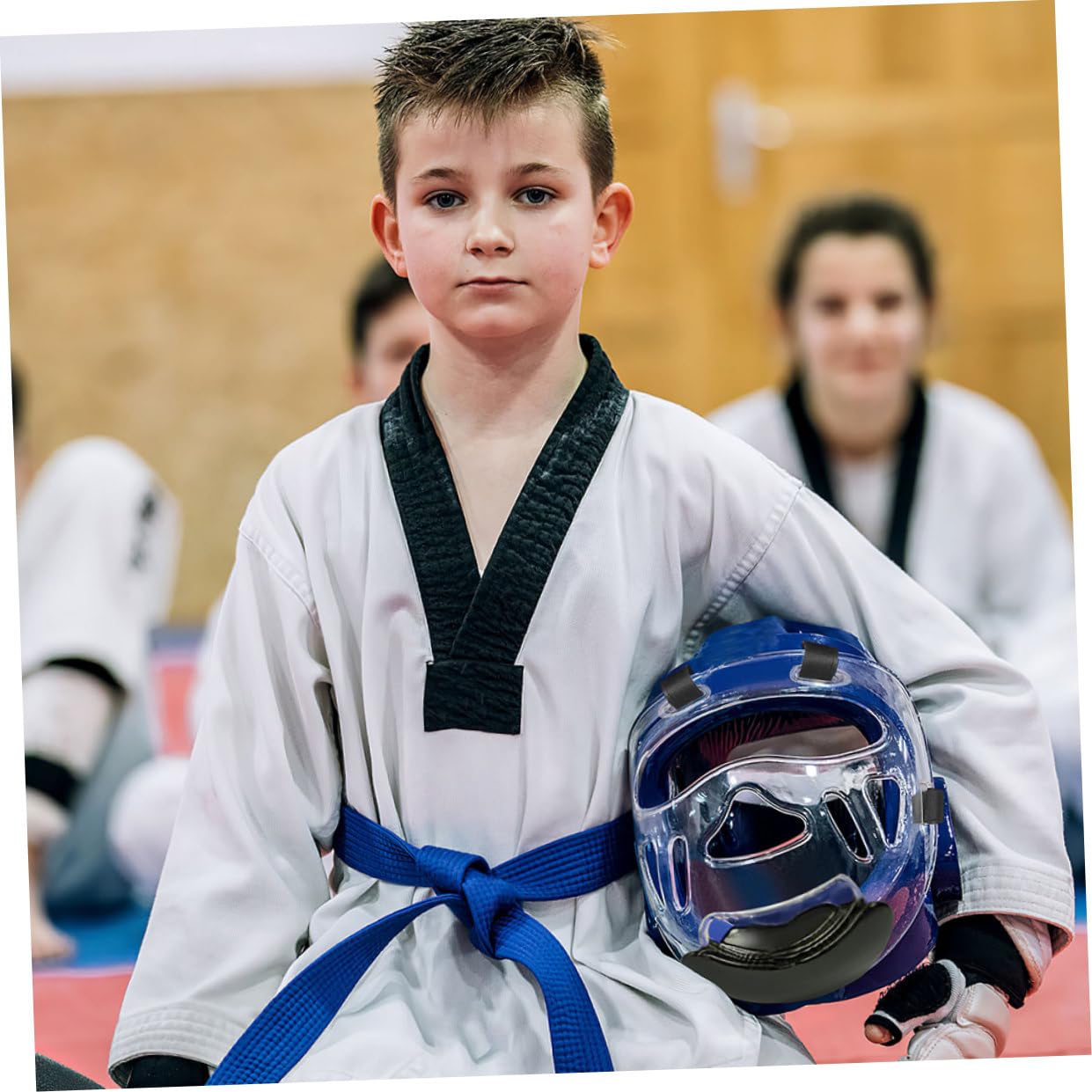 Protezione Viso Taekwondo 2 Pezzi in Plastica Temprata | Face Guard Removibile, Allenamento e Sparring, Leggero per Arti Marziali