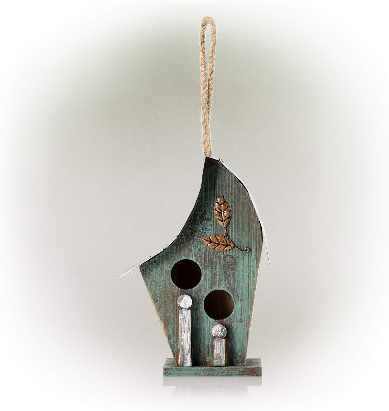 Alpine Corporation YEN134HH-TUR Wooden Birdhouse Outdoor Decor for Garden, Patio, Deck, Porch, 12" Tall, Turquoise : Everything Else