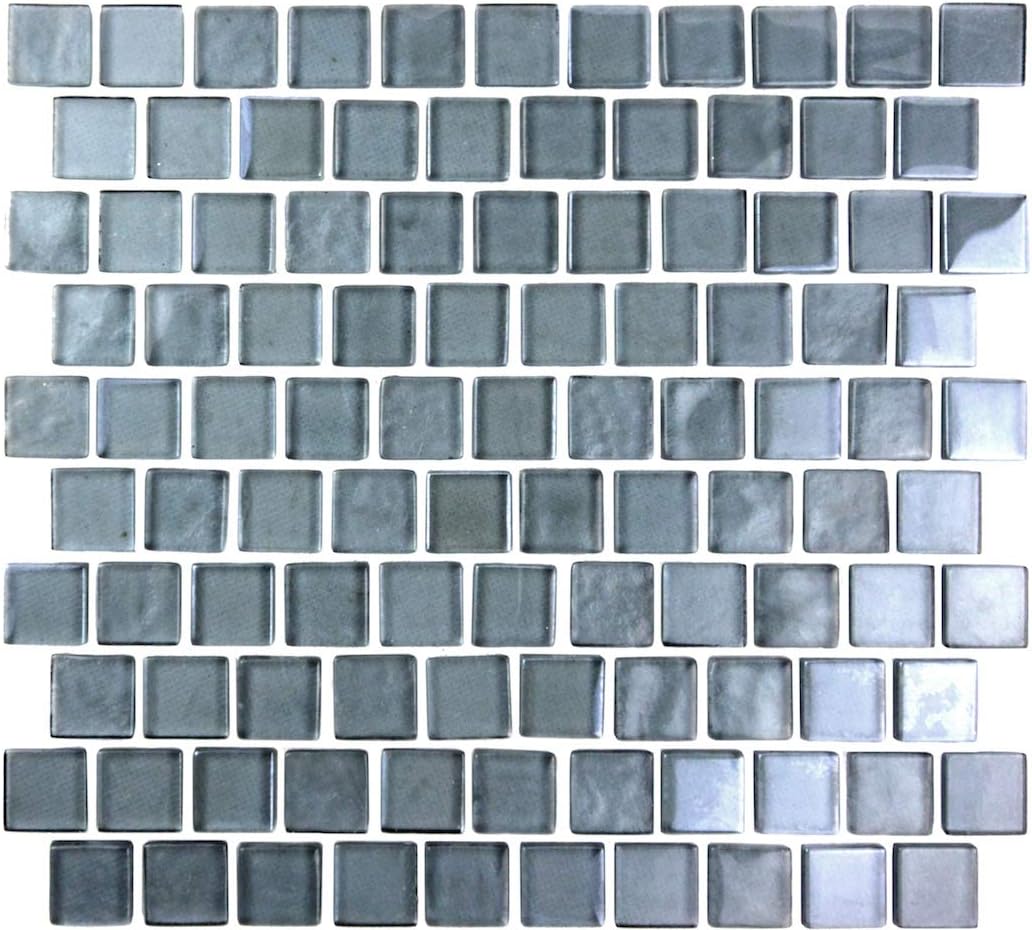 Abolos Landscape 12" x 12" Pool Rated Sand Gray Glass Mosaic Backsplash Wall Tile (12 SqFt/Case)
