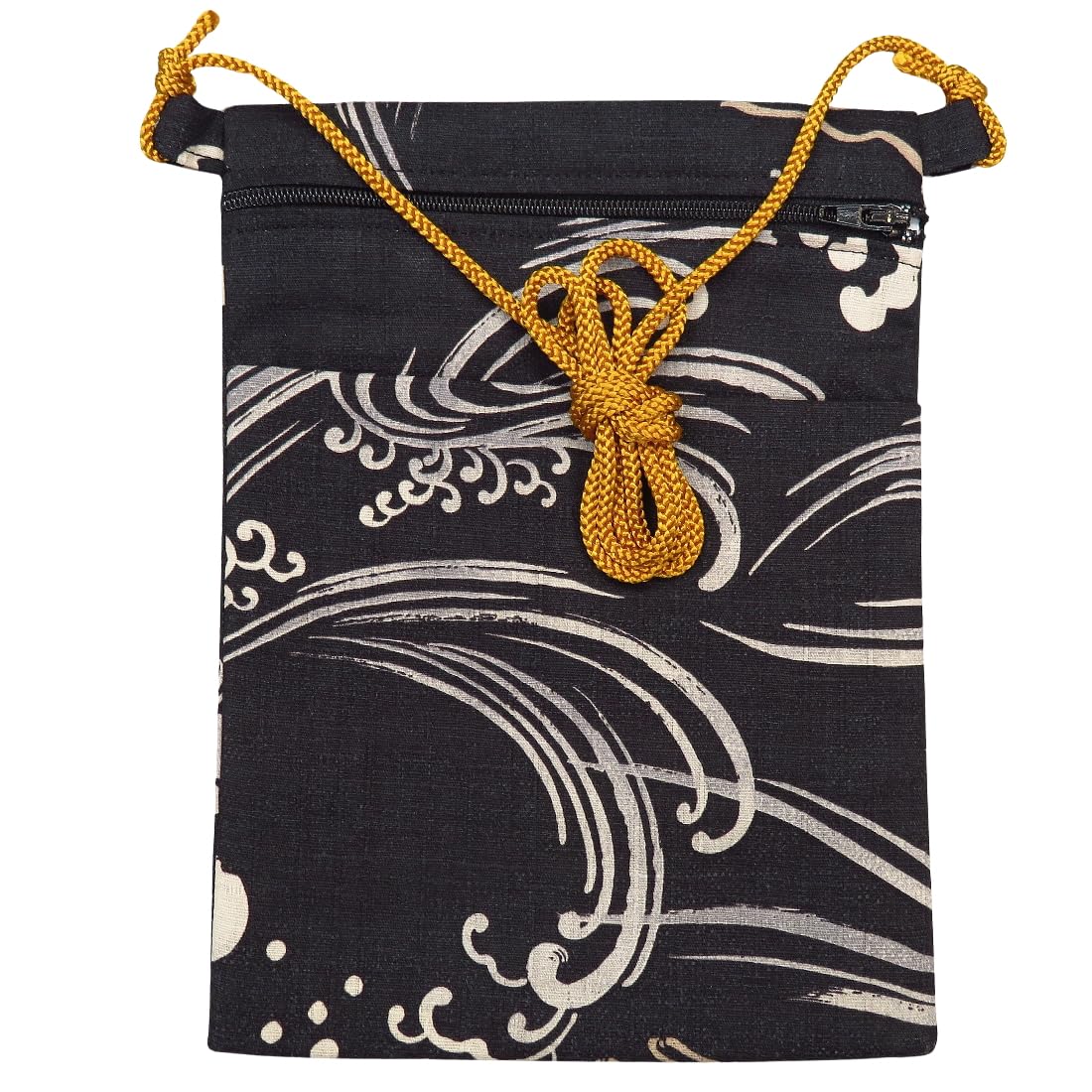 Amazon | 波うさぎ（黒）和柄！お祭り万能ポシェット・大サイズ | 義若