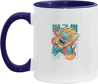 Chinese Dog Dragon Gift for Dragon Lovers Illustration Style Dragons 11oz 15oz Inner Color Accent Mug
