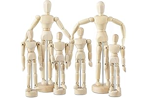 6 Pcs Artist Mannequin Model, Wooden Human Figure, for Artists Sketching and Painting