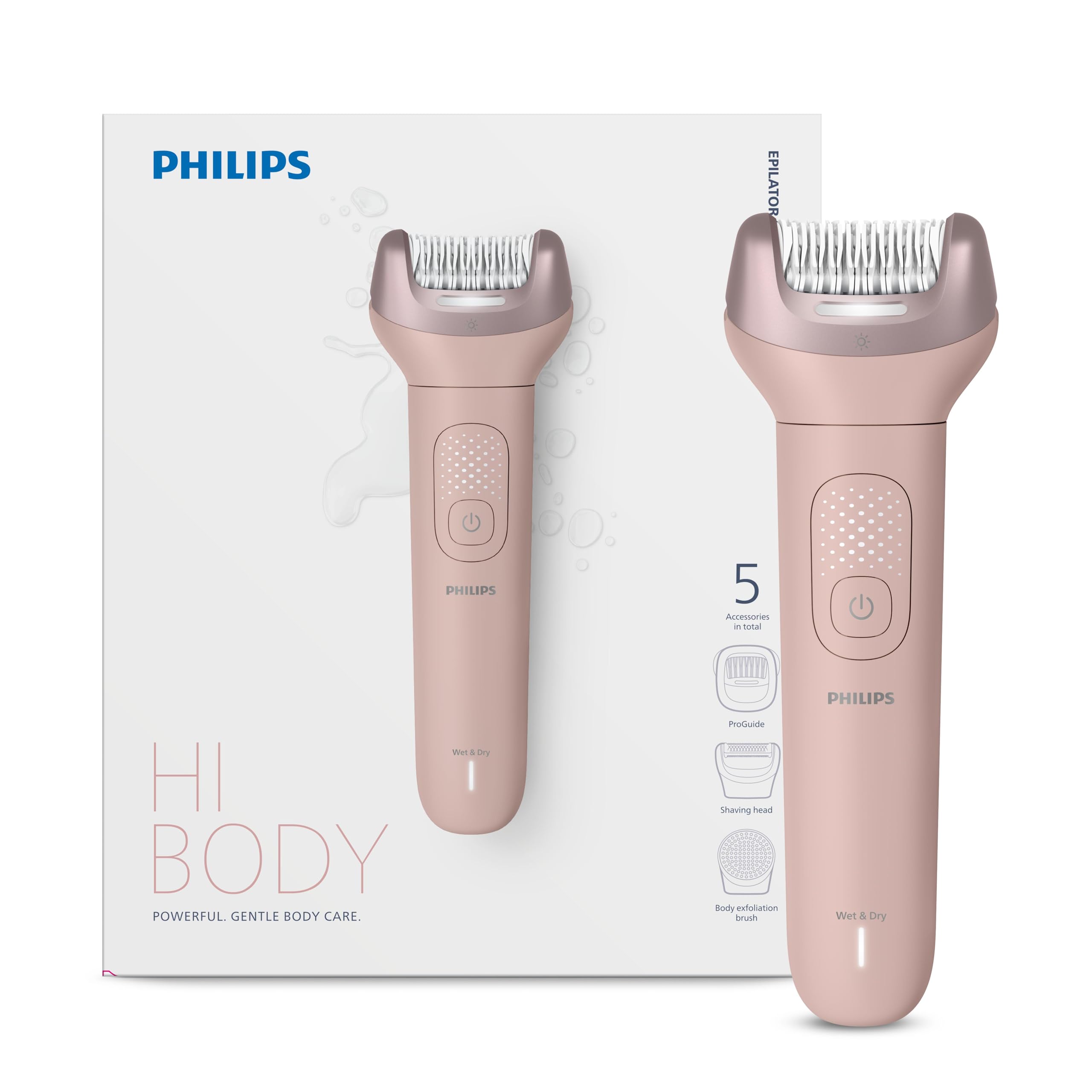Philips BRE718/05 Epilatör Serisi 9000, Kablosuz, Islak ve Kuru Kullanım, 32 Cımbız, LED Işık, 60 Dakika Pil Ömrü