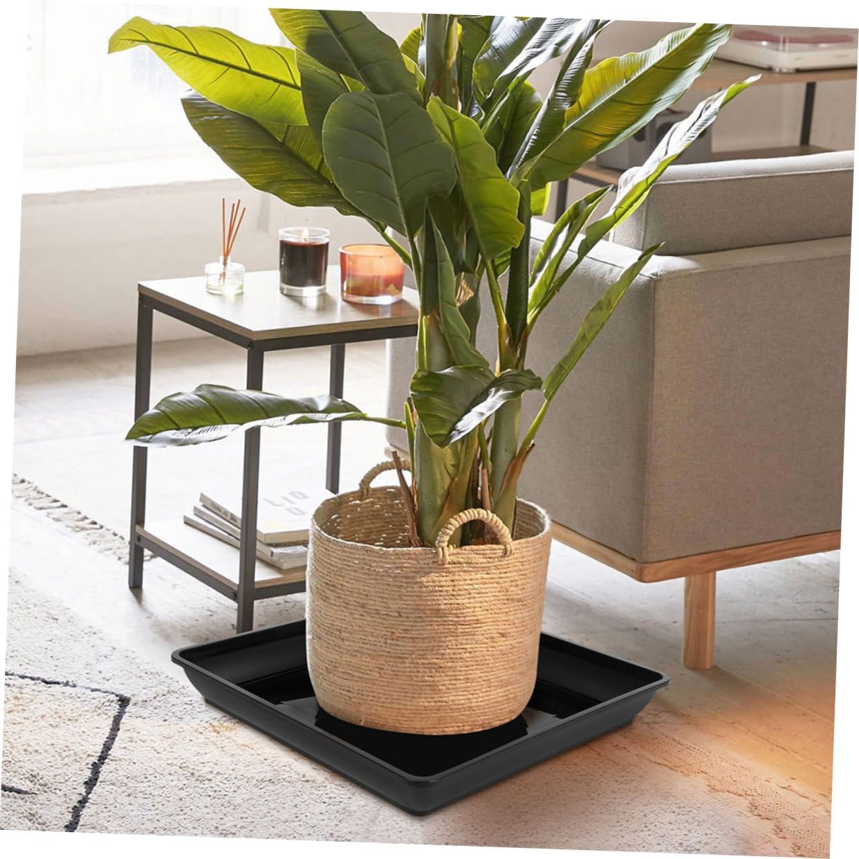 6pcs Square Plant Saucer Heavy Duty Plastic Drip Tray for Use Durable Water Catcher for Flower Pots for Garden and Balcony Setup