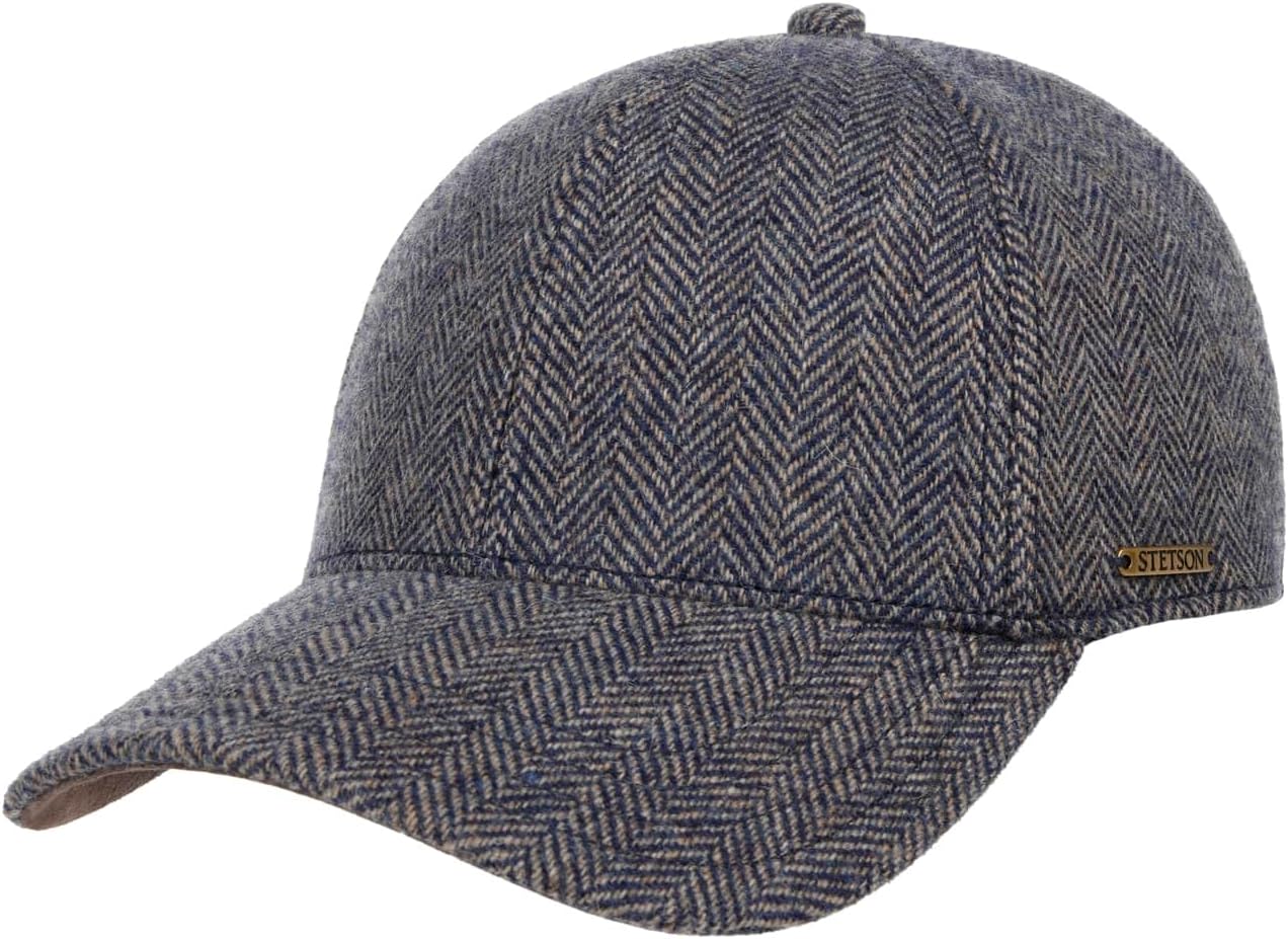 Plano Wool Baseball Cap Herringbone Design Fullcap Cotton Lining Men Fall Winter