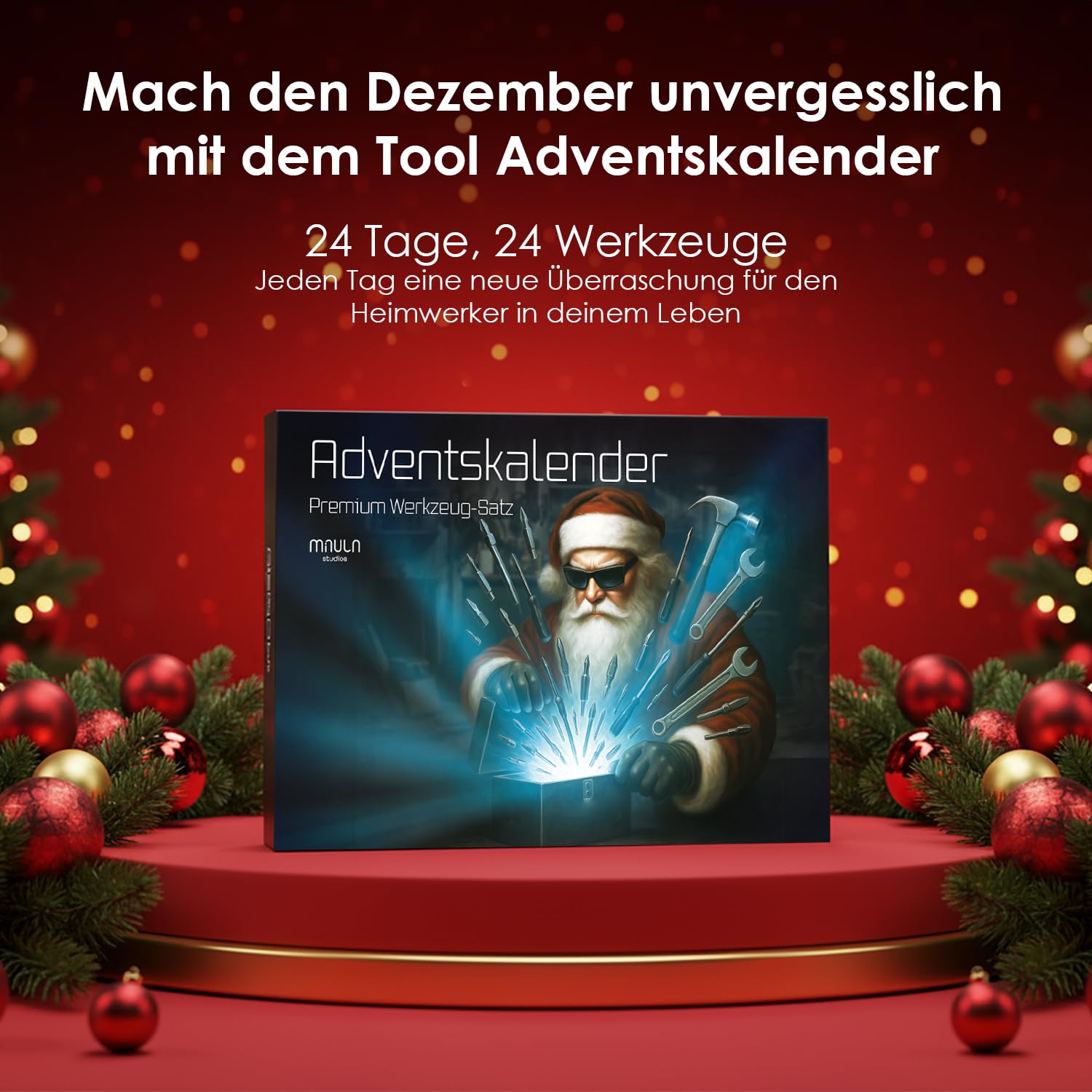 Werkzeug Adventskalender 2026 – Für Männer mit 24 Tools & Zubehör – Werkzeug für Heimwerker, Bastler & Handwerker – mit Hammer, Magnetband & Tool-Set