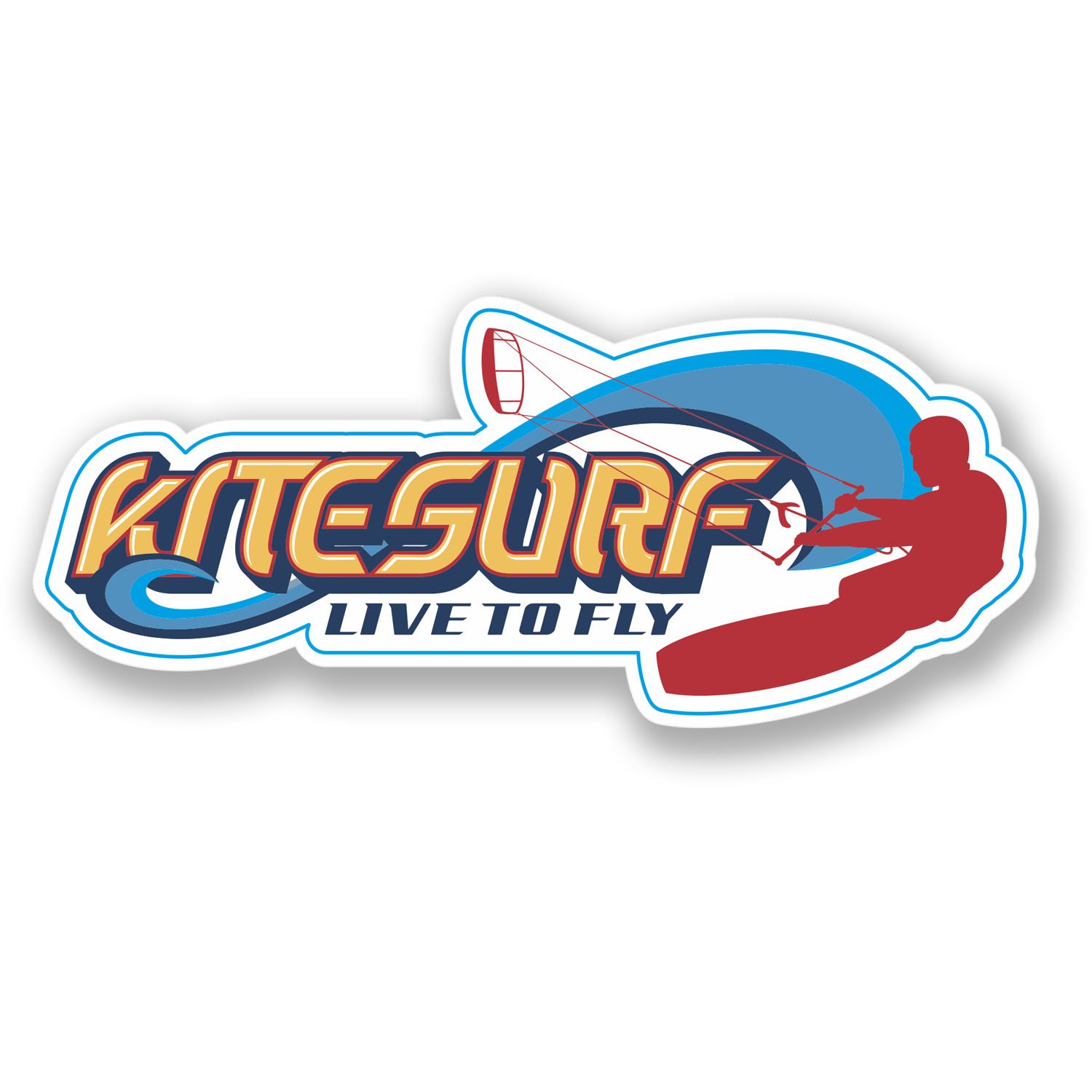 2 x Kite Surf Vinyl Sticker Surfing Wakeboard Laptop Car Decal Wave #4365 (15cm Wide x 6.5cm Tall)