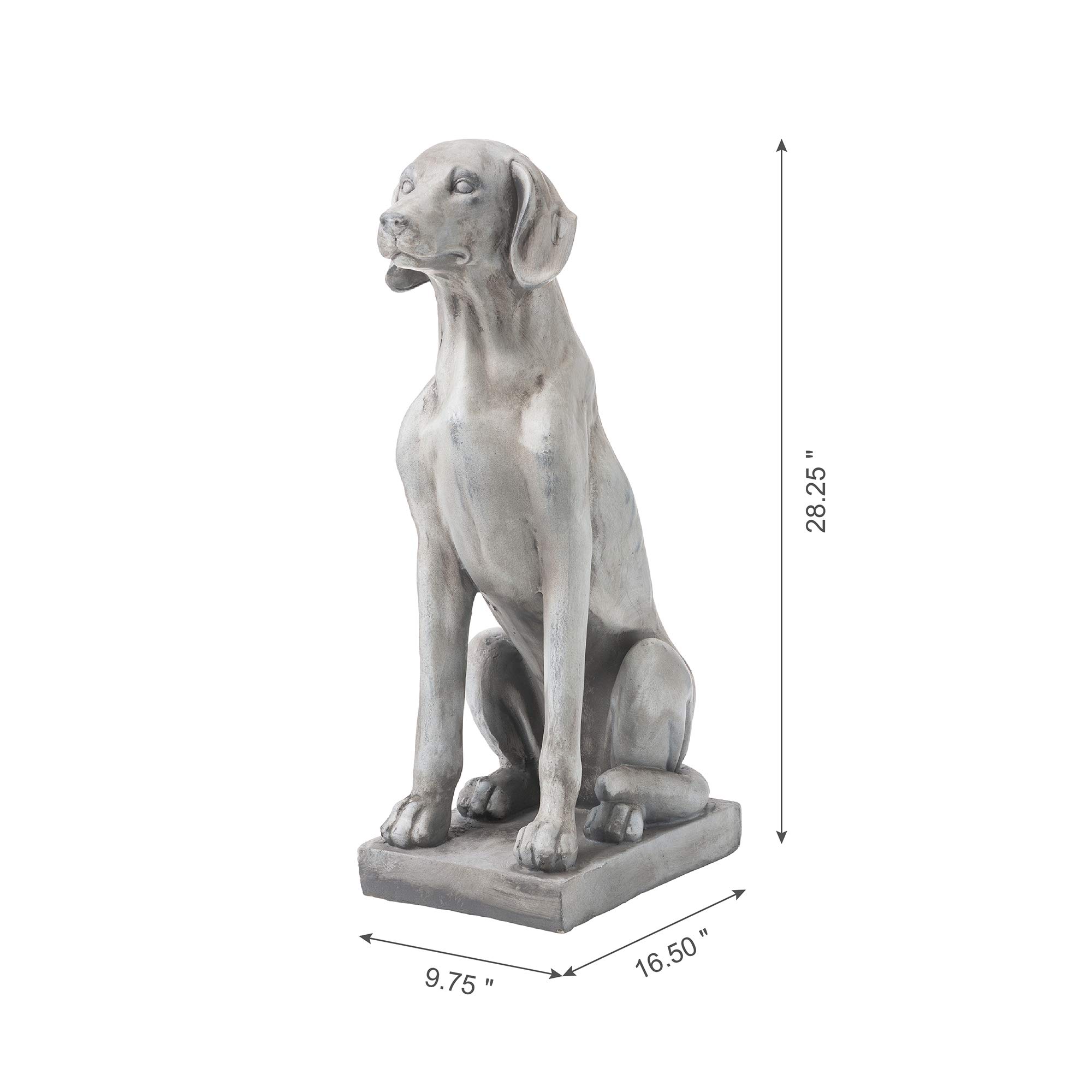 Clever Harz-Hundefigur – Grauer Retriever, 27,9 Cm Hoch, Lebensechte Skulptur Für Garten Oder Wohnung