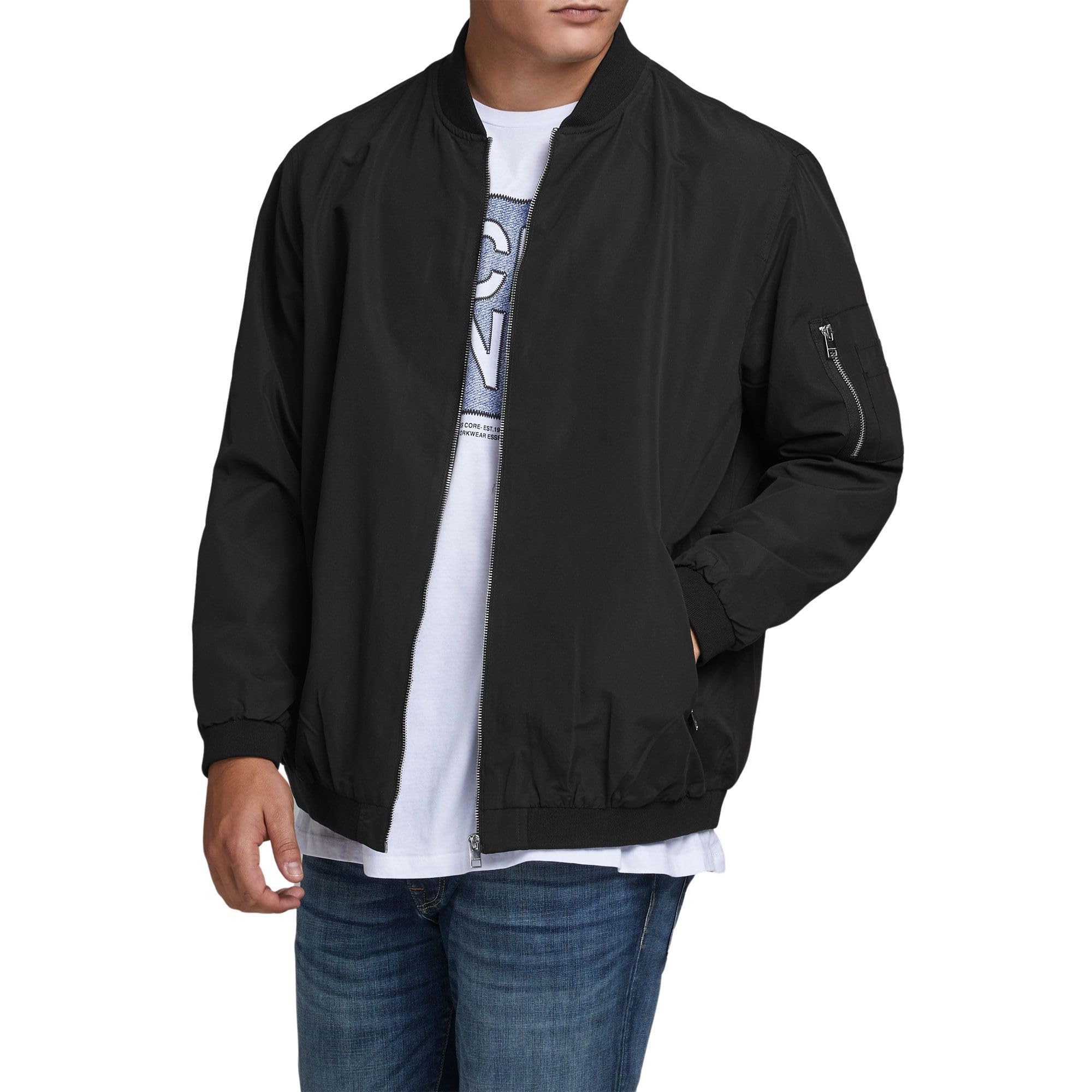 Mens Rush Bomber Jacket Plus Size Long Sleeve